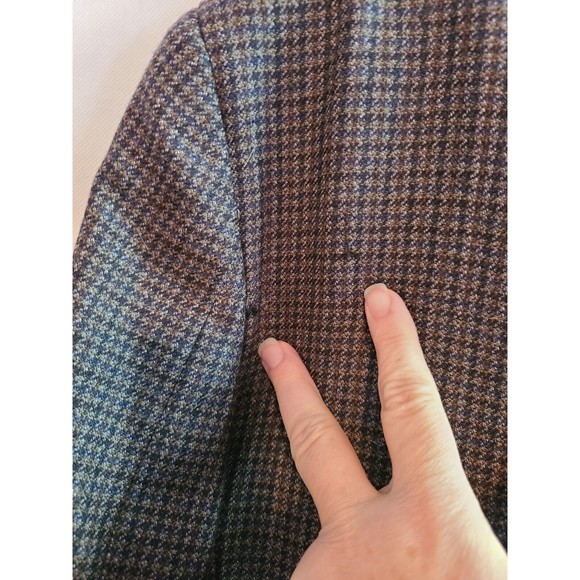 Austin Reed Men's (43R) Blue, Black, Olive Wool Sports Coat Jacket, Made in USA - Picture 10 of 16